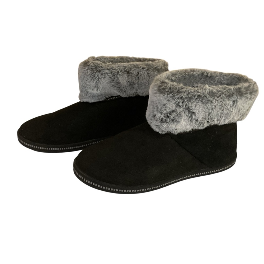 Skechers Memory Foam Women’s Black Faux Suede W/Faux Fur Ankle Boots.  Size 7.5